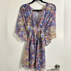Divided tie back Swim Coverup